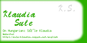 klaudia sule business card